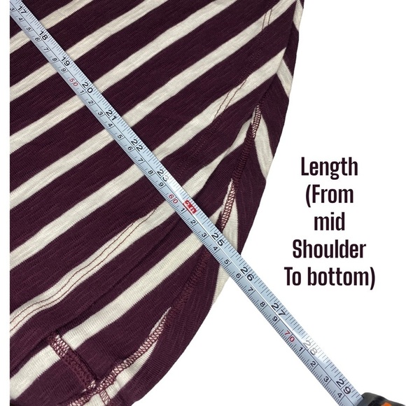 Aerie Long Sleeve Striped Turtleneck Shirt Top maroon womens xs - Picture 5 of 7